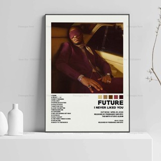 โปสเตอร์อัลบั้มเพลง Future I Never Liked You Tracklist สไตล์ฮิปฮอป สําหรับตกแต่งผนังบ้าน ห้อง ของขวัญ