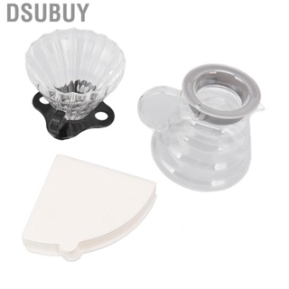 Dsubuy Pour Over Coffee Maker 600ML Glass Dripper Pot W/Filter Cup&amp;Paper