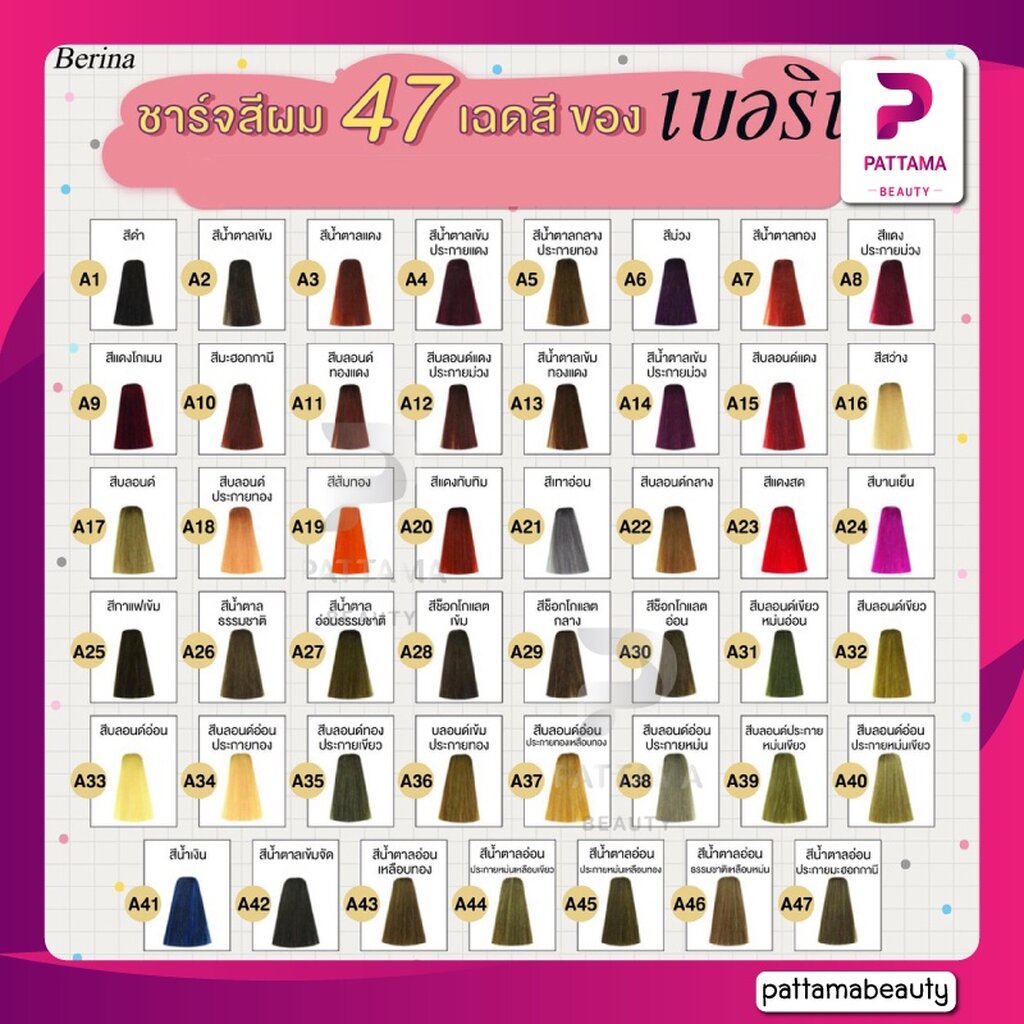Berina เบอริน่า A1-A47 สีผม Berina hair color 50 ml รูปที่ 2