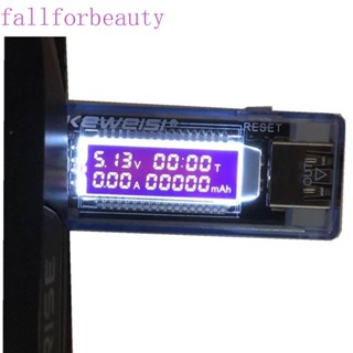 FALLFORBEAUTY เครื่องวัดแรงดันไฟฟ้า USB โวลต์มิเตอร์ หมอ พาวเวอร์แบงค์ เครื่องทดสอบแบตเตอรี่ปัจจุบัน