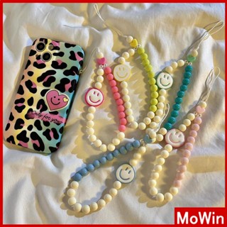 Mowin - เข้ากันได้สำหรับ เคสไอโฟน เคสไอโฟน เคสโทรศัพท์ เชือกคล้อง สร้อยข้อมือ ลูกปัดหลากสีสวยงาม คละแบบ ลูกปัดหัวใจยิ้ม ใช้ได้กับ เคสไอโฟน คละสี