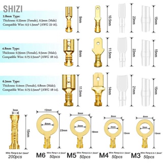 ShiZi 1000PCS Quick Splice Crimp Terminals ชุด 2.8 4.8 6.3mm ทองเหลืองหุ้มฉนวน Terminal Kit สำหรับอุตสาหกรรม