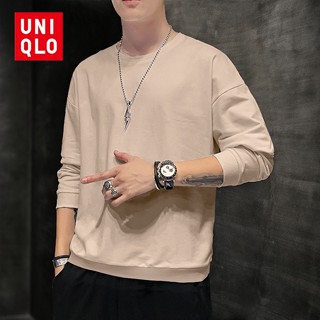 Uni.qlo เสื้อกันหนาวลําลอง แขนยาว คอกลม ระบายอากาศ ใส่สบาย แฟชั่นเรียบง่าย สําหรับผู้ชาย และผู้หญิง [M-5XL]