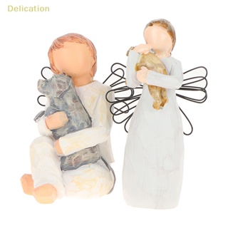 [Delication] ฟิกเกอร์เรซิ่น รูปปั้นสุนัขกอดนางฟ้า ของขวัญแต่งงาน สําหรับตกแต่ง