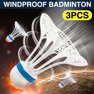 3Pcs Nylon Badminton Shuttlecocks Windproof Nylon Plastic Rubber Training Shuttlecocks Resistant Badminton Ball Badminton Birdies Balls