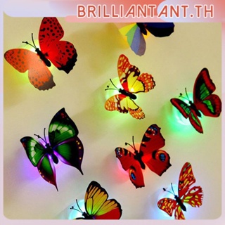 Ready Stock 3d Butterfly Night Light Creative Toy Colorful Luminous Butterfly Night Light Paste Led โคมไฟติดผนังตกแต่ง Small Play Decor bri