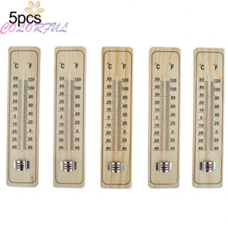 【COLORFUL】Wall Thermometer Outdoor Indoor Thermometer Set Wood Outdoor Thermometer