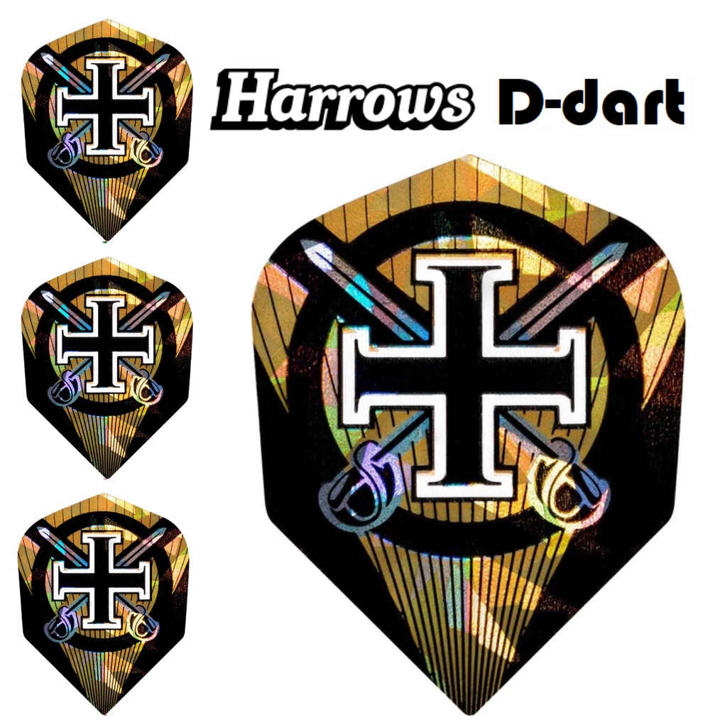 Harrows Dart Flights - Hologram Strong Holographic Standard Swords 3 ชิ้น/แพ็ค (SAYAP ARROW)
