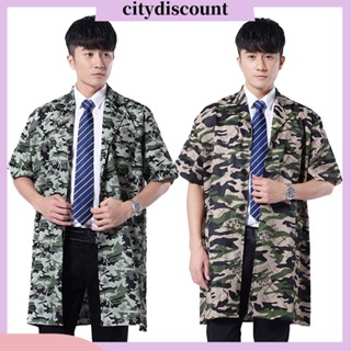 &lt;citydiscount&gt; เสื้อโค้ทแขนสั้น ป้องกันฝุ่น ลายพราง เหมาะกับใส่ทํางาน สําหรับผู้ชาย