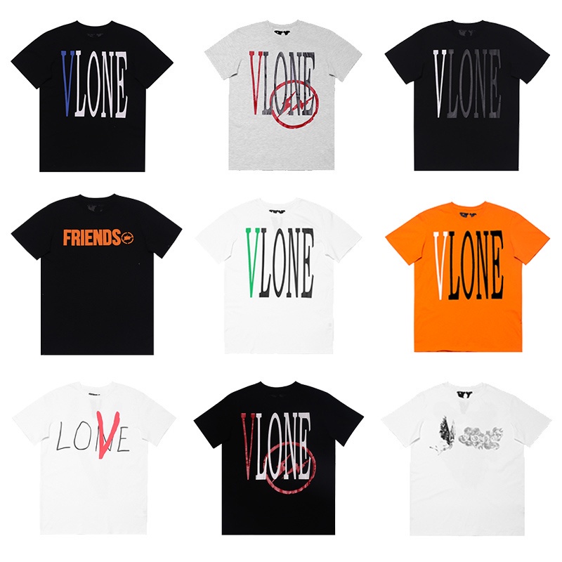 Vlone แขนสั้น V งวันวาเลนไทน์ควัน จำกัด แบรนด์น้ำถนนเสื้อยืดผู้ชายและผู้หญิงแขนสั้น