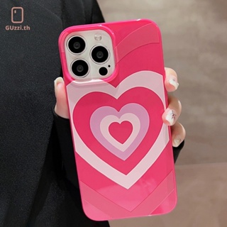 เคสโทรศัพท์มือถือ TPU กันกระแทก ลายหัวใจ สีชมพู สําหรับ IPhone 14 Pro Max 13 12 Pro IP 11 Promax XS XR 8 7 Plus