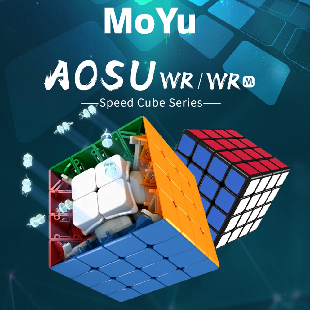MoYu Aosu 4x4 WRM Magnetic Magic Cube Stickerless Professional Fidget ของเล่น MOYU AOSU WR M 4X4 Cub