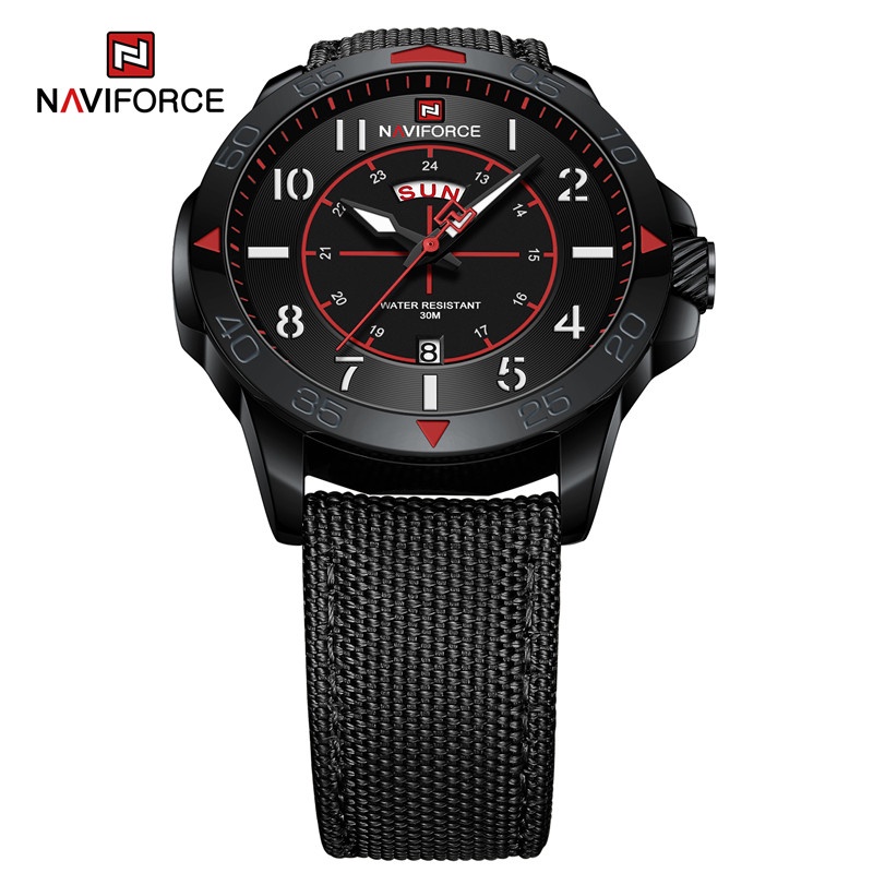 Relógio Masculino NAVIFORCE แฟชั่นนาฬิกาสปอร์ตผู้ชายสายไนลอนนาฬิกาข้อมือควอตซ์กันน้ํา