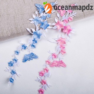 OCEANMAPDZ แผ่นแพทช์เย็บผ้า พร้อมสติกเกอร์ผ้า สวยหรู สําหรับกี่เพ้า