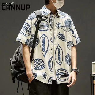 CANNUP เสื้อ เสื้อลายดอก เสื้อฮาวาย ส่ได้ทั้งชาย-หญิง ใส่สบายๆ เสื้อสงกรานต์  C26A034