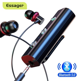 Essager อะแดปเตอร์รับส่งสัญญาณเสียงเพลง บลูทูธ 5.0 แจ็ค 3.5 มม. สําหรับหูฟัง