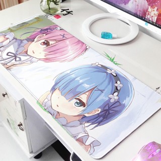 Re Zero Rem &amp; Ram แผ่นรองเมาส์ ขนาดใหญ่ ลายการ์ตูนอนิเมะ สําหรับเล่นเกม