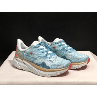 Hoka ONE ONE Clifton 8 Gold White Blue รองเท้ากีฬา รองเท้าวิ่ง ROJX