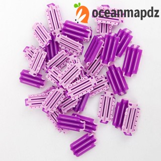 OCEANMAPDZ 50 ชิ้น / ถุง แคลมป์ขนปุย ลูกกลิ้ง, แท่งดัดผมพลาสติก, กิ๊บติดผม สีม่วง สีชมพู ทนทาน สําหรับช่างตัดผม