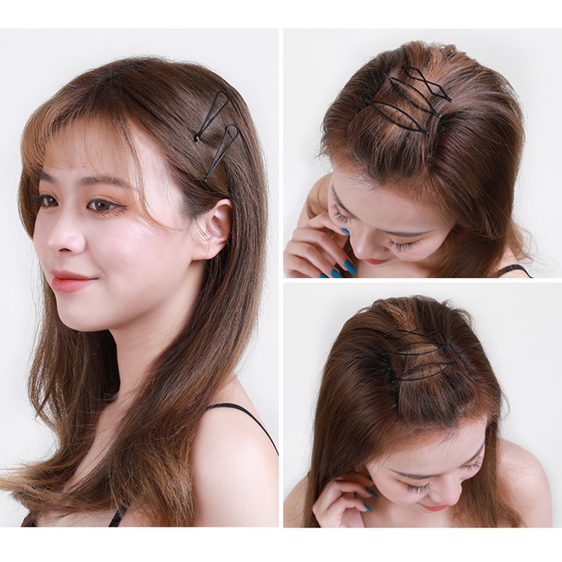 กิ๊บติดผม ทรงเรขาคณิต สีดํา ที่มองไม่เห็น กิ๊บหัก / กิ๊บหน้าม้าด้านข้าง / ปิ่นปักผม ลายจุดดาว สีแดง ปิ่นปักผม BB ห้าแฉก / จัดแต่งทรงผม คลิปคงที่ ที่มองไม่เห็น พิเศษ
