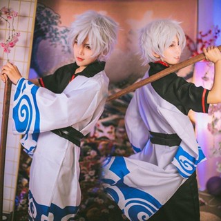 [Lxyh-Coser King] Gintama Sakata gintki ชุดคอสเพลย์ การ์ตูนอะนิเมะ ชุดคอสเพลย์ ชุดแฟนซี วิกผม ชุดยูนิฟอร์ม ชุดฮาโลวีน เครื่องแต่งกายคริสต์มาส อะนิเมะ cos stage p