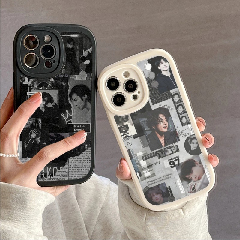 เคสโทรศัพท์มือถือหนังแกะ ซิลิโคน ลายศิลปินเกาหลี Euphoria Jungkook สําหรับ IPhone 14 11 12 13 Pro Max Mini X XR XS 7 8 Plus 2023