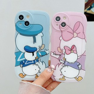 Cartoon Casing Redmi 9T Note 7 6 5 Pro 4 4X Plus S2 Cute Couple Donald Daisy Duck Phone Case Fine Hole Wavy Edge Shockproof Clear Full TPU Soft Back Cover 1STB 51