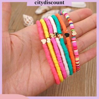 &lt;citydiscount&gt; สร้อยข้อมือ ลูกปัดดินโพลิเมอร์ แฮนด์เมด น้ําหนักเบา หลากสี สไตล์โบฮีเมียน สําหรับผู้หญิง