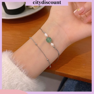 &lt;citydiscount&gt; สร้อยข้อมือกําไลข้อมือ สองชั้น สไตล์จีนย้อนยุค เครื่องประดับ สําหรับผู้หญิง