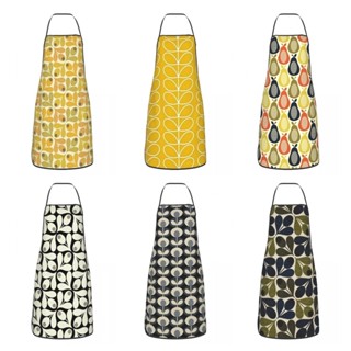 Orla Kiely ผ้ากันเปื้อน ลายดอกไม้ สําหรับผู้หญิง ผู้ชาย ผ้ากันเปื้อนเอี๊ยม สแกนดิเนเวียน ดอกไม้ ทําอาหาร ห้องครัว ทาเบเลียร์ อาหาร เชฟ ภาพวาด