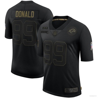 เสื้อกีฬาแขนสั้น ลายทีมชาติฟุตบอล Los Angeles Rams NFL Donald 2020 พลัสไซซ์ สําหรับผู้ชายและผู้หญิง