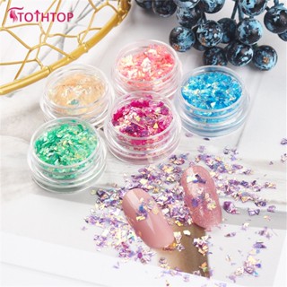 DIY Nail Art Crushed Shell Seashell Glitter Iridescent Sticker Irregular Flake Natural Snow Powder [TOP]