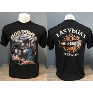 เสื้อยืดคอกลม HONG POWER HARLEY สไตล์เรียบง่าย