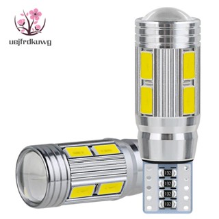 หลอดไฟเลี้ยว LED W5W T10 12V 6000K 5630 10 SMD สว่างมาก สีขาว สําหรับติดป้ายทะเบียนรถยนต์ 2 ชิ้น