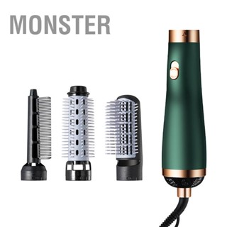 MONSTER 3 in 1 Hot Air Brush Hair Dryer and Styler Curler Straightener Negative Ion