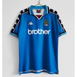 เสื้อกีฬาแขนสั้น ลายทีมชาติฟุตบอล Manchester City 9798 ชุดเหย้า