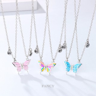 Fancy 2 ชิ้น / เซต ผู้หญิง ผู้ชาย แม่เหล็ก ผีเสื้อ BFF มิตรภาพ สร้อยคอ