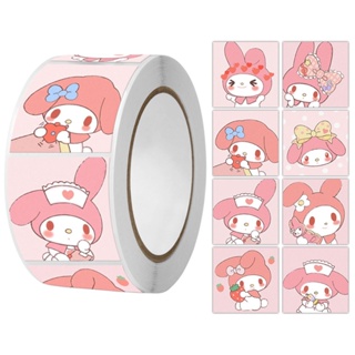 500 ชิ้น สติกเกอร์ม้วน Sanrio การ์ตูน Melody สติกเกอร์ DIY 20มม.