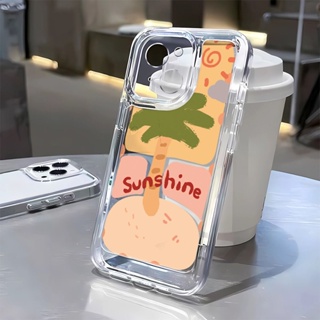 เคสโทรศัพท์มือถือนิ่ม ลายต้นมะพร้าว และตัวอักษร สไตล์อินเทรนด์ สําหรับ Iphone Apple 14Promax8 11 13 12 WW1W 7