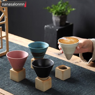 Nanasn| เครื่องปั้นดินเผา แก้วกาแฟเซรามิค ลาเต้ ชา พอร์ซเลน ลายดอกไม้ สไตล์เรโทร 1 ชิ้น B6C7