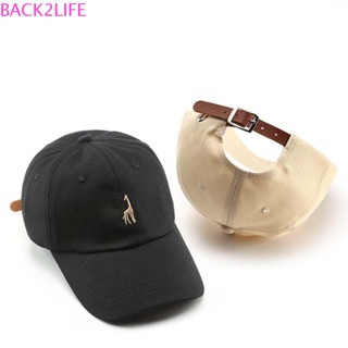 BACK2LIFE หมวกเบสบอล ผ้าฝ้าย ปรับได้ สีดํา ลายยีราฟ กันแดด สไตล์สปอร์ต แฟชั่นสําหรับผู้หญิง