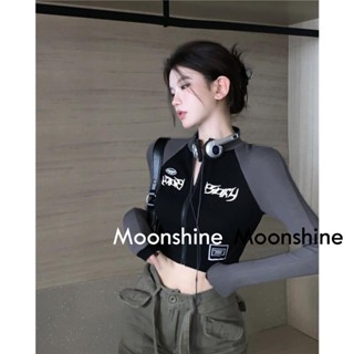 Moon  เสื้อครอป เสื้อแฟชั่นผู้หญิง y2k สีพื้น สําหรับผู้หญิง ใส่ไปคลับ ปาร์ตี้ 2023 NEW ทันสมัย สวย Stylish ทันสมัย A29J1G5 36Z230909