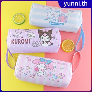 Sanrio Pen Case Single Layer Pu Pencil Case ความจุขนาดใหญ่นักเรียนเครื่องเขียนกระเป๋าดินสอกระเป๋าเก็บกระเป๋าสำหรับของขวัญเด็กตกแต่งบ้าน Yunni