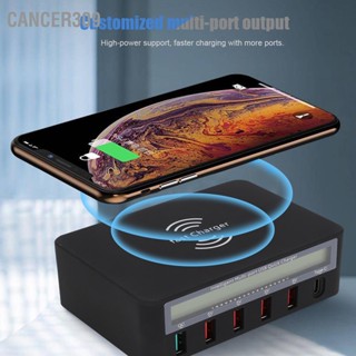 Cancer309 818 USB3.0 หลายพอร์ตโทรศัพท์มือถือ Fast Charger Shunt Adapter พร้อมการชาร์จแบบไร้สาย 100-240V