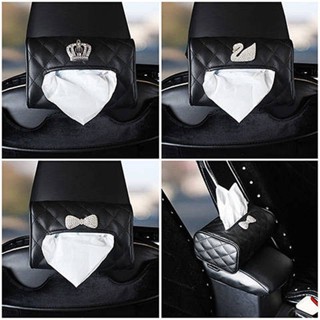 Creative Diamond Car Supplies Hanging Chair Back Tissue Box Car Armrest Box Paper Cover Car Cartoon Cute Female iDj0