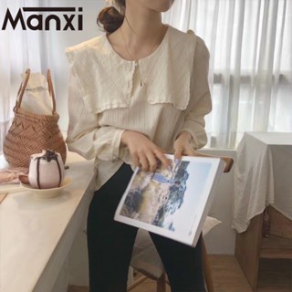 Manxi เสื้อสาวอวบ เสื้อแฟชั่นผู้หญิง สะดวกสบาย  มีความรู้สึกของการออกแบบ  A95K0FS