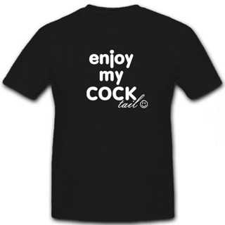 แฟชั่นใหม่ล่าสุด เสื้อยืด พิมพ์ลายกราฟฟิค Enjoy My Cocktail สําหรับผู้ชาย