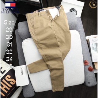 📢ใหม่🧨 【New】กางเกงสำหรับผู้ชายchinos long pants ทรงสวย ใส่สบาย (ขนาดระบุในภาพ) กางเกงทรงขาเดป