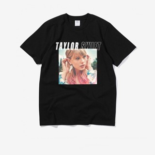 【New】ราคาต่ำสุด!!เสื้อยืดลําลองผ้าฝ้ายพิมพ์ลาย Taylor Swift ME Portrait ทรงหลวมสําหรับผู้ชาย alLrS-4XL