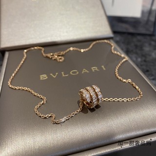 [พร้อมส่ง] Bvlgari สร้อยคอ รูปกระดูกงู ประดับเพชร สีโรสโกลด์